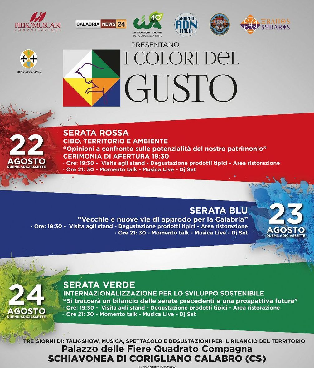 I colori del gusto, evento dal 21 al 24 Agosto 2017